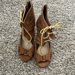 Brown Lace-Up Women's Shoes